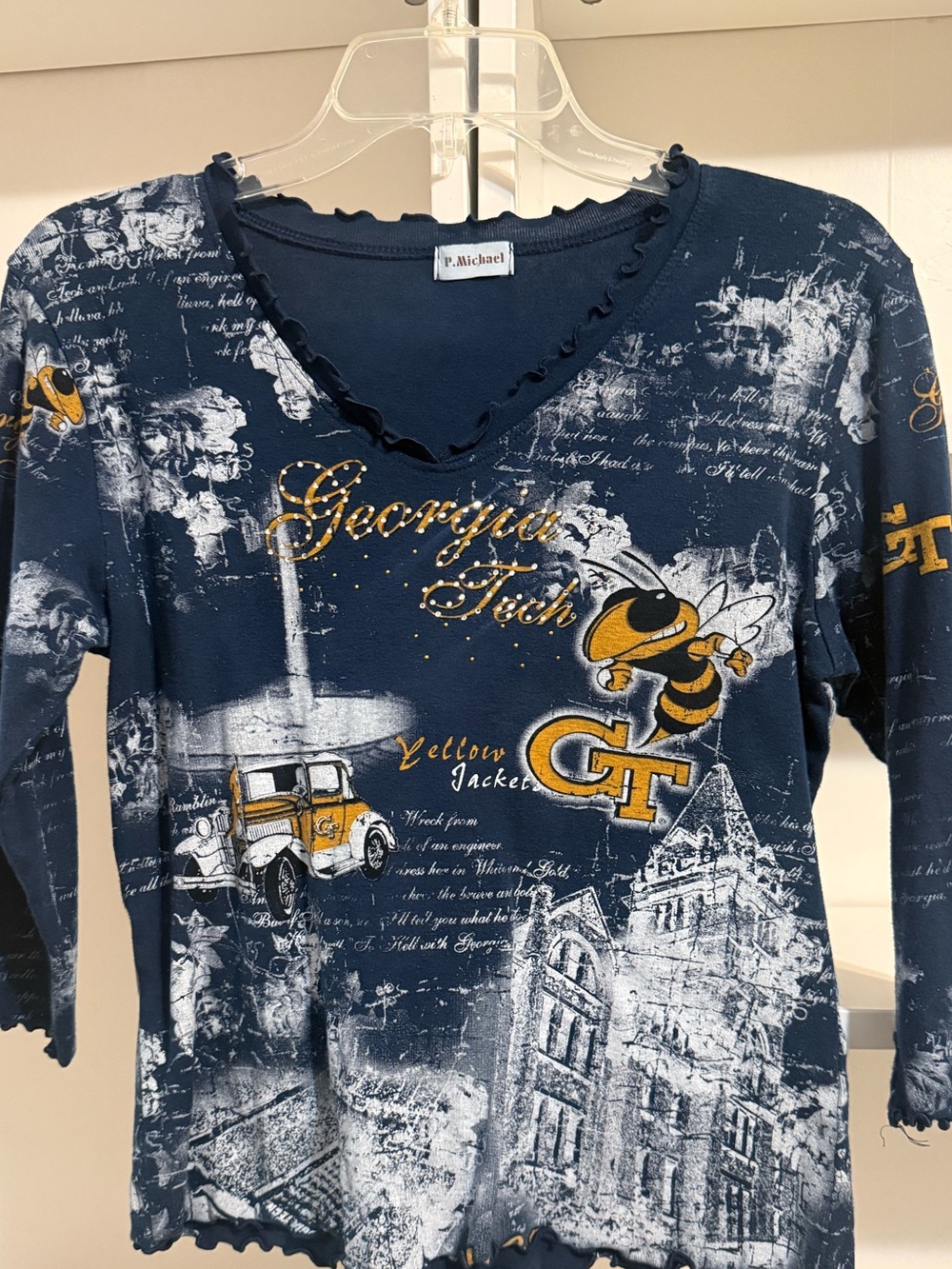 “P. Michael” Georgia Tech Graphic Top S/M - Picture 2 of 12